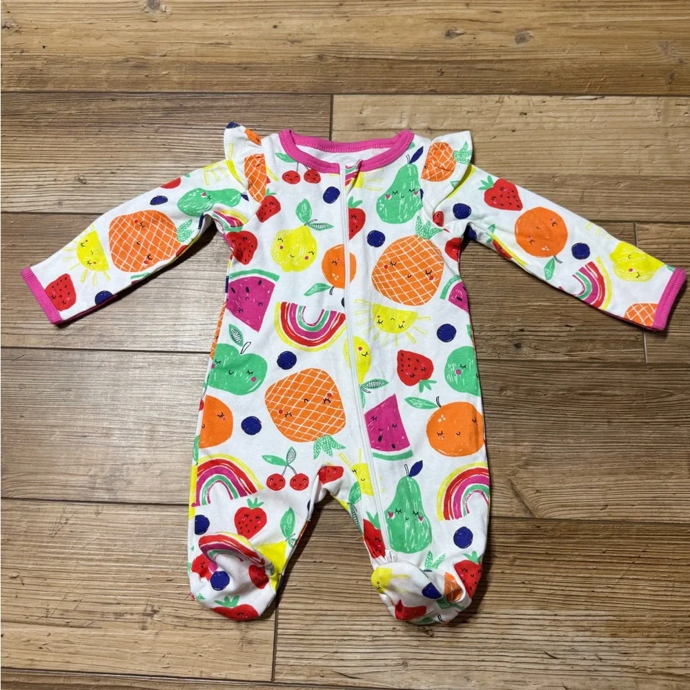 Wonder Nation | Baby Girl Footie Pajamas | Newborn